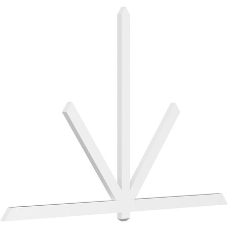 Ekena Millwork Kennewick Architectural Grade PVC Gable Bracket, 108"W x 67 1/2"H x 2"D x 4"F, 15/12 Pitch GBP108X68X0204KEN00